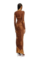 Diesel Maxi dress in distressed second-skin knit - Dresses Womens in Brown