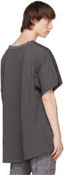 Blackmerle Grey Zip Panel T-Shirt