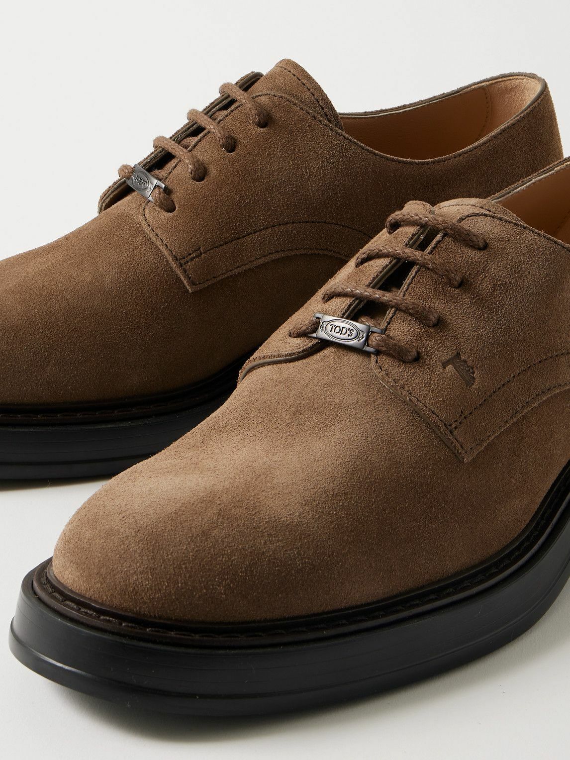 Tod's - Suede Derby Shoes - Green