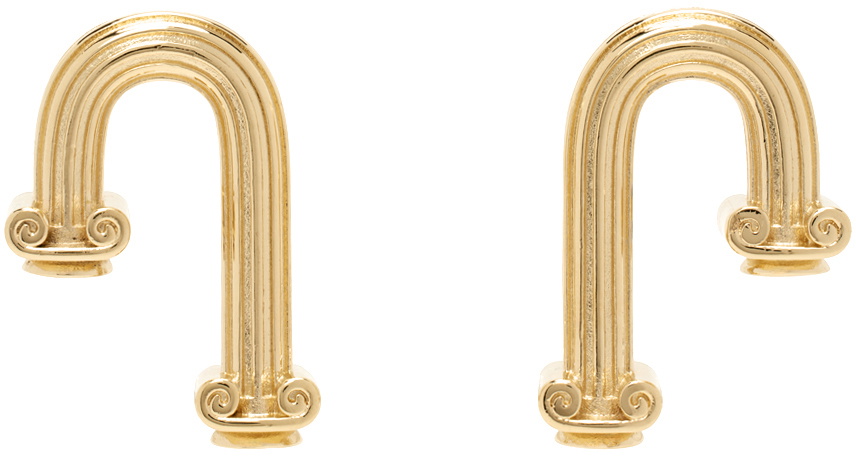Casablanca Gold Arch Column Earrings