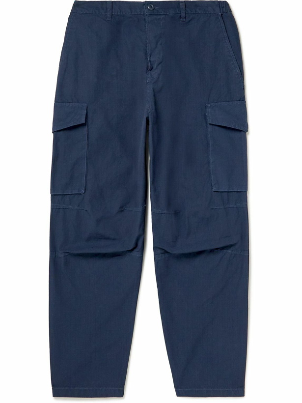 Photo: EDWIN - Sentinel Tapered Garment-Dyed Cotton-Ripstop Cargo Trousers - Blue