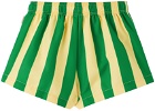 TINYCOTTONS Kids Green & Yellow Swim Shorts