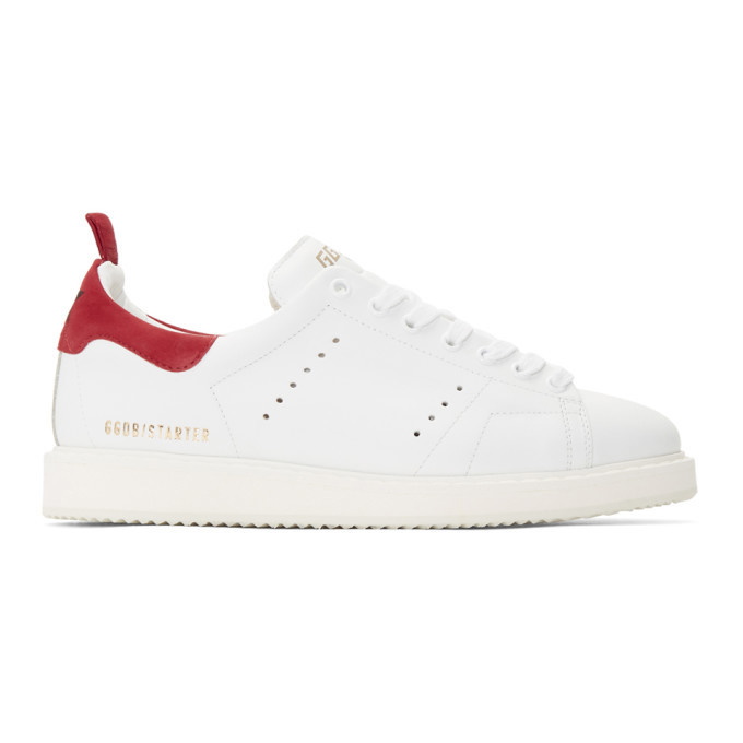 Photo: Golden Goose White and Red Starter Sneakers