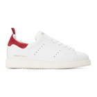 Golden Goose White and Red Starter Sneakers