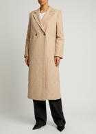 Harris Wharf London Double-breasted Cloqué Coat Beige