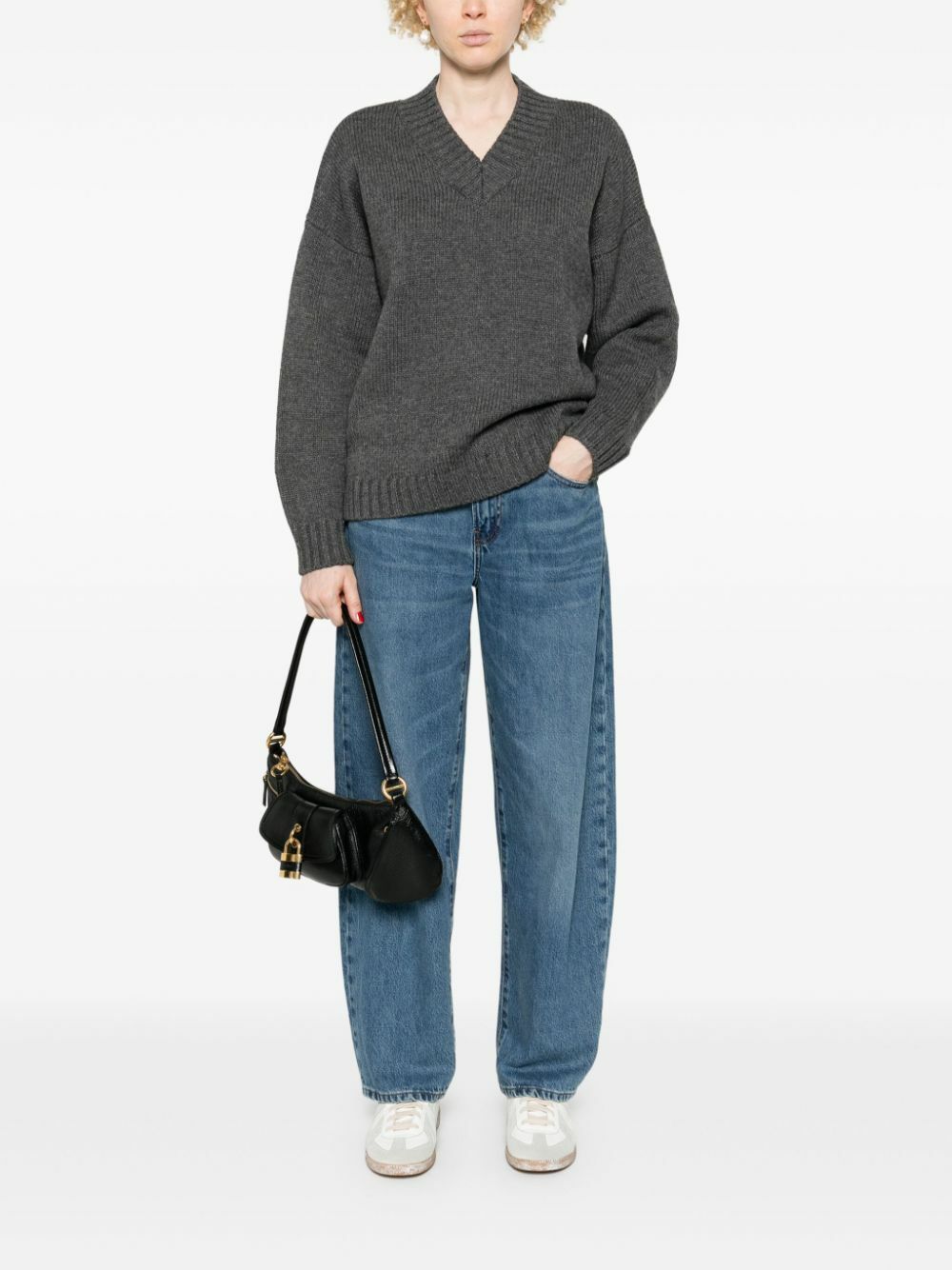 新品 完売 DIGNE V Neck Knit Gray ディニュの通販 by mob｜ラクマ