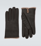 Thom Sweeney Cashmere-lined leather gloves
