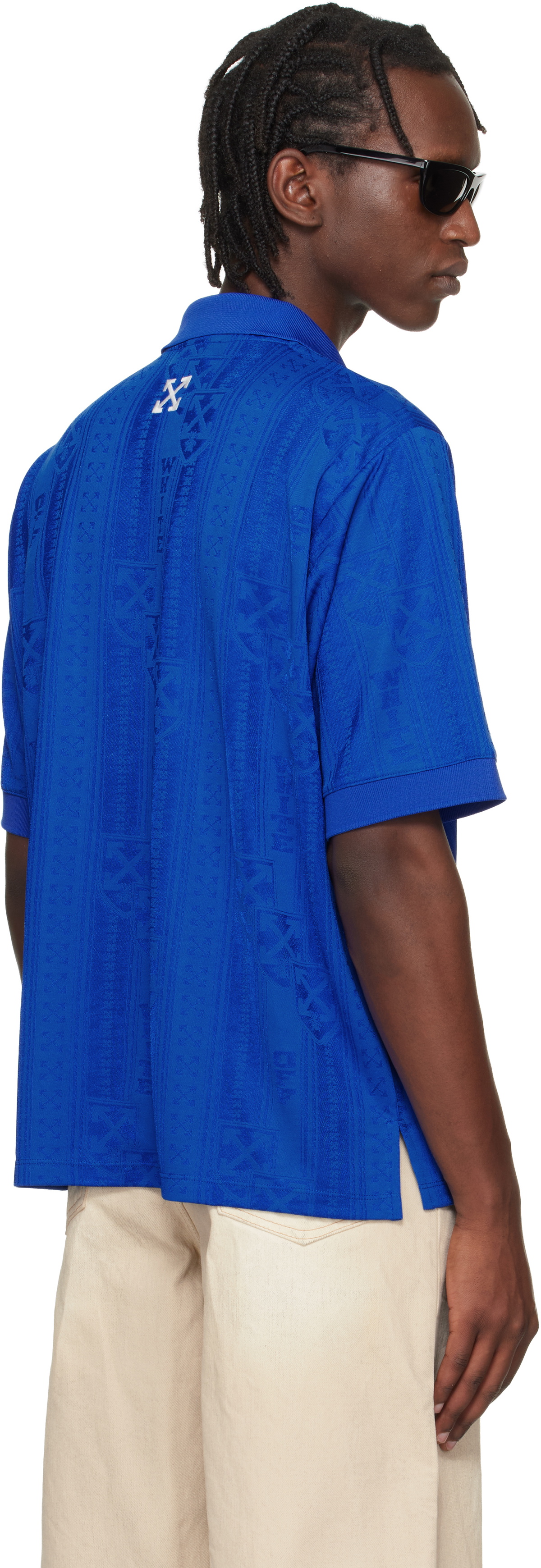 Off-White Blue Lion Nation Soccer Polo