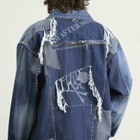 MASTERMIND WORLD Men's Patchwork Jacquard Denim Jacket in Indigo