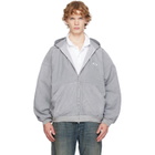 Balenciaga Gray Denim Logo Hoodie