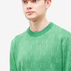 Gucci Men's GG Logo Crew Knit in Green