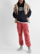 Liberal Youth Ministry - Juvenile Tapered Distressed Printed Cotton-Blend Jersey Sweatpants - Red