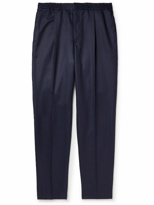 Photo: Officine Générale - Drew Tapered Pleated Wool Trousers - Blue