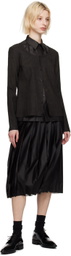 UMBER POSTPAST Black Mud-Dyed Cardigan