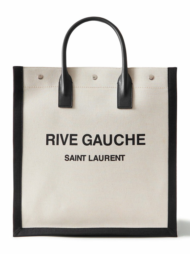 Photo: SAINT LAURENT - Noe Logo-Print Leather-Trimmed Canvas Tote Bag