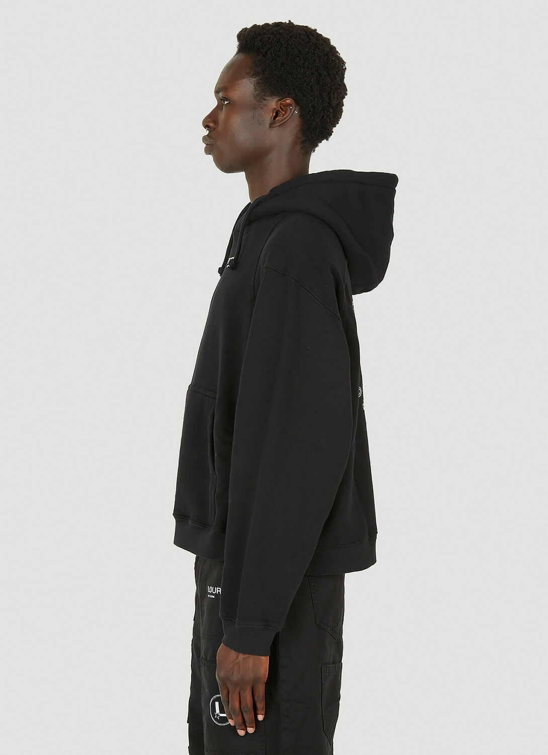 Lourdes Logo Print Basic Hooded Sweatshirt