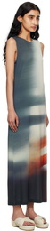 ISSEY MIYAKE Beige & Navy Light Leak Maxi Dress