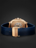Bell & Ross - BR 05 Blue Gold Automatic 40mm 18-Karat Rose Gold and Rubber Watch, Ref. No. BR05A-BLU-PG/SRB