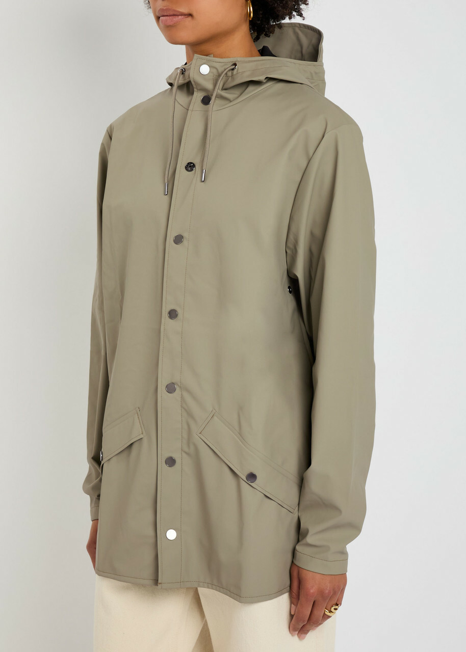 Rains W3 Hooded Rubberised Jacket Sage