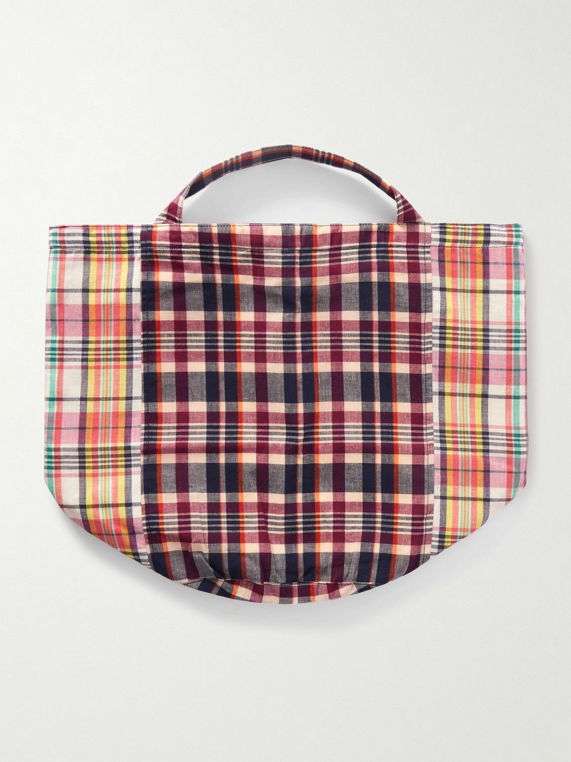 Drake's - Madras Checked Cotton Tote Bag