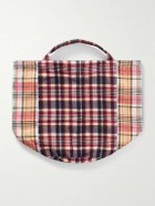 Drake's - Madras Checked Cotton Tote Bag