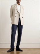 Etro - Straight-Leg Herringbone Linen Suit Trousers - Blue