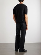 J. Mueser - Knitted Linen and Cotton-Blend T-Shirt - Black