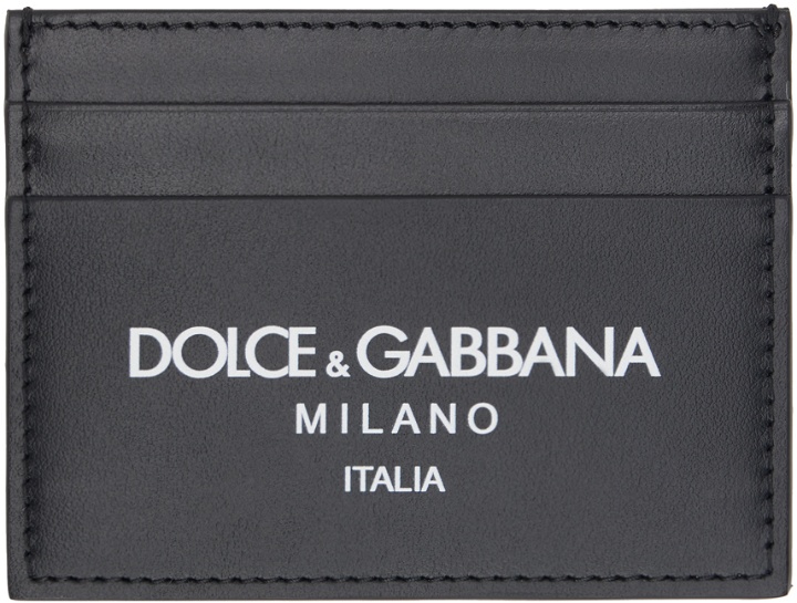 Photo: Dolce & Gabbana Black Calfskin Logo Card Holder