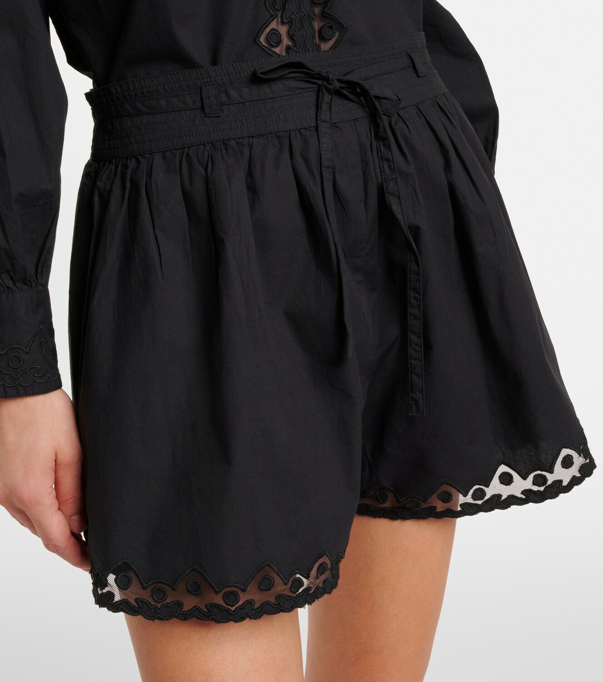 Ulla Johnson Elowen embroidered cotton poplin shorts
