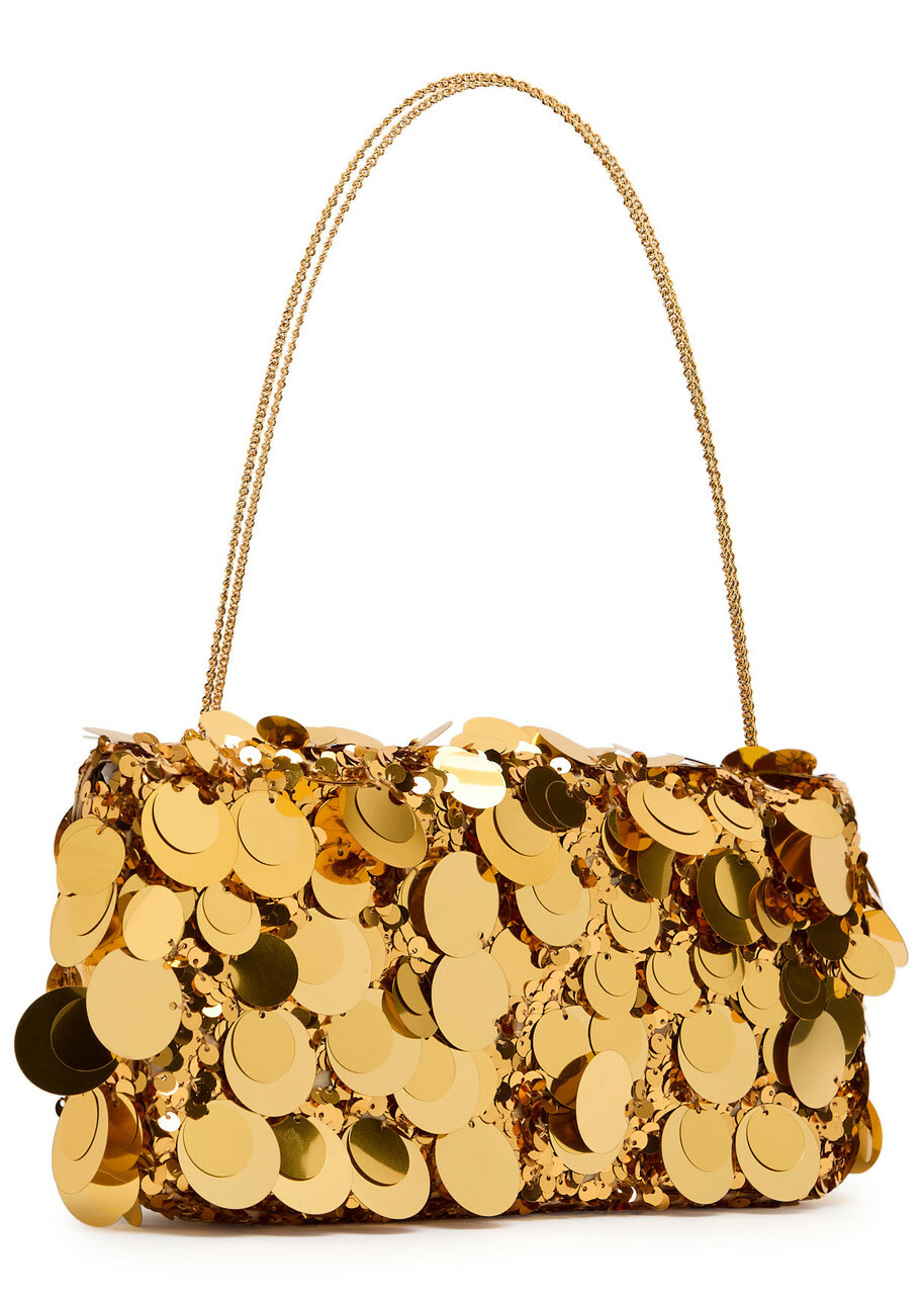 Rabanne Embellished Metallic Leather Shoulder bag - Gold - One Size