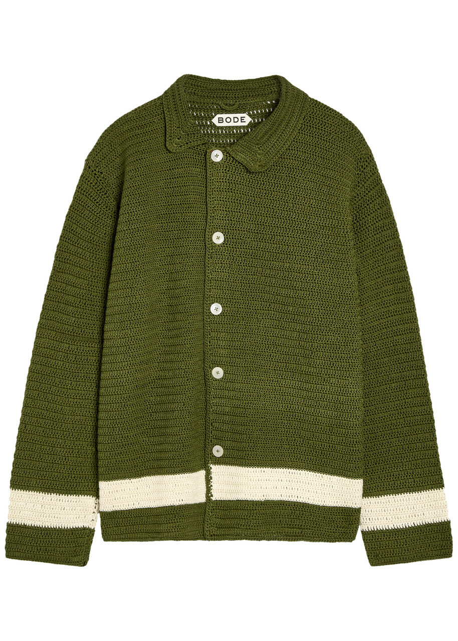 Bode Marsh Crotchet-cotton Shirt Green