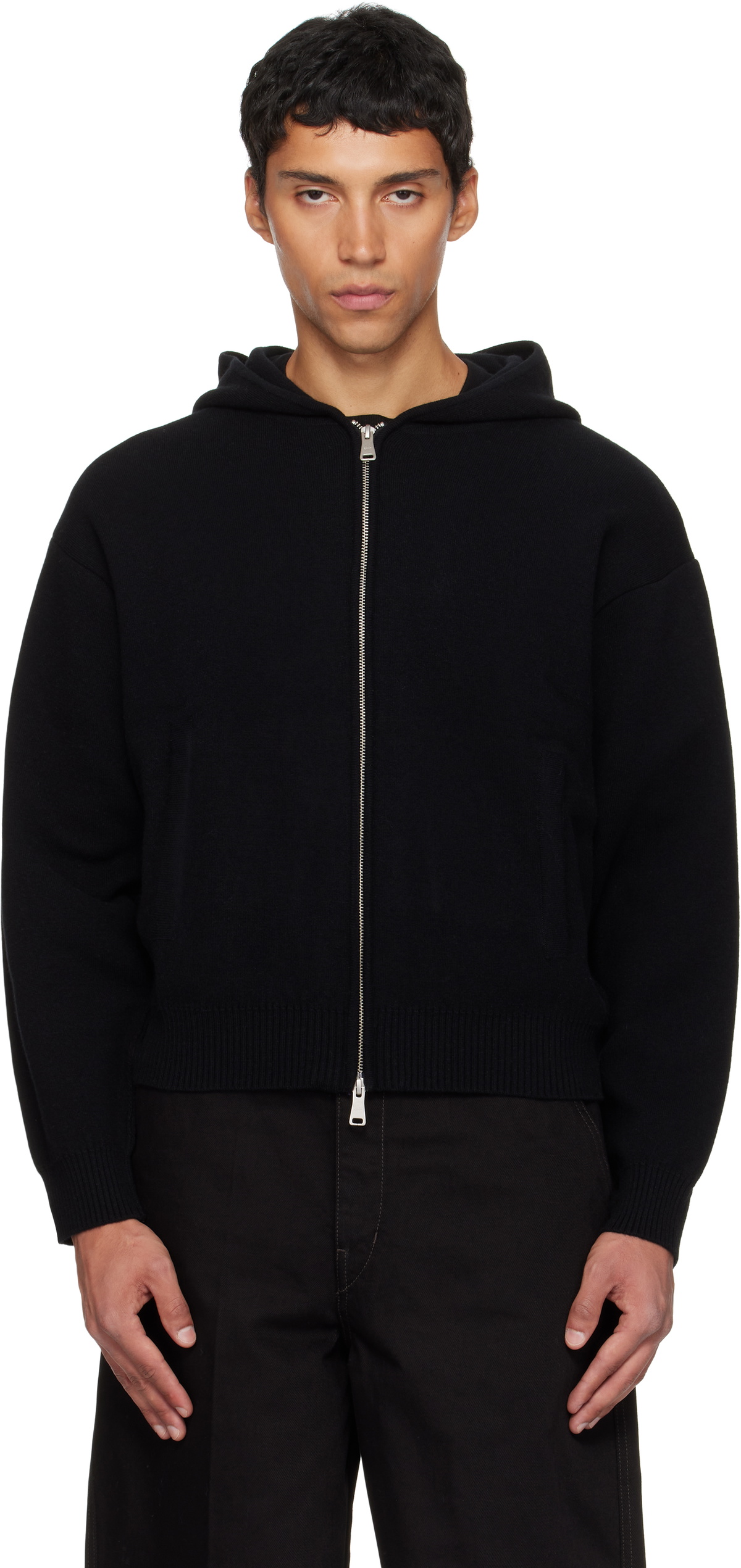 せ*様 COOR 2025AW Double-faced wool zip ja COOR Black Double Face Wool Blend Zip-Up Hoodie COOR