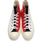 Converse White and Red Logo Play Chuck 70 High Sneakers