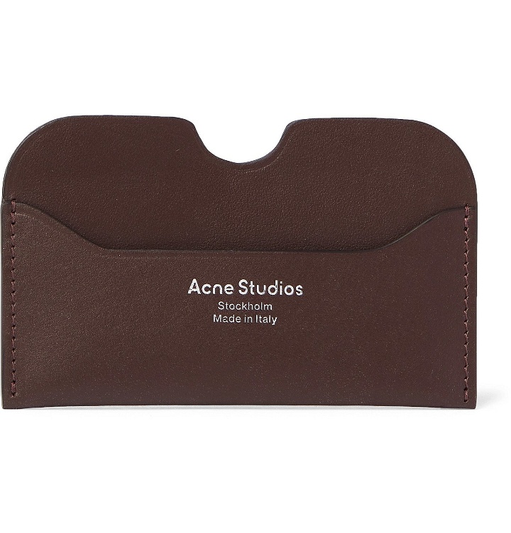 Photo: ACNE STUDIOS - Logo-Print Leather Cardholder - Brown