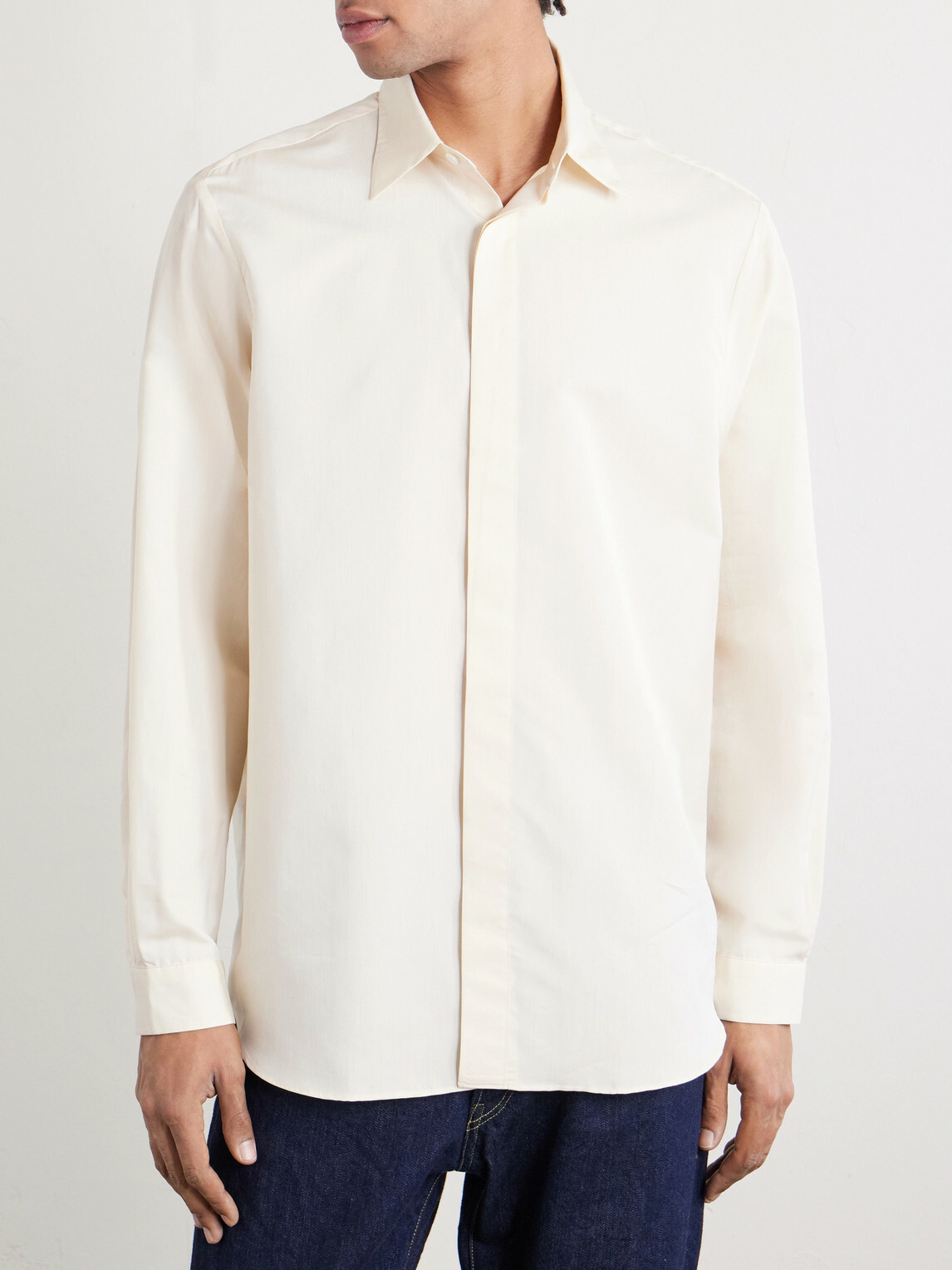 Lardini - Cotton and Silk-Blend Shirt - Neutrals