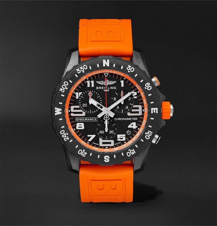 Photo: Breitling - Endurance Pro SuperQuartz Chronograph 44mm Breitlight and Rubber Watch, Ref. No. X82310A51B1S1 - Orange