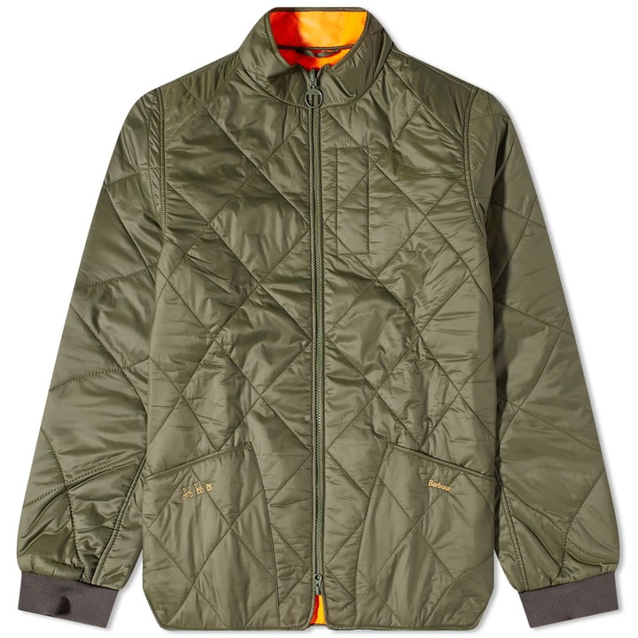 Photo: Barbour x Brompton Reversible Fold Quilt in Olive