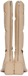 ANDREJ GRONAU SSENSE Exclusive Beige Star Cut Boots
