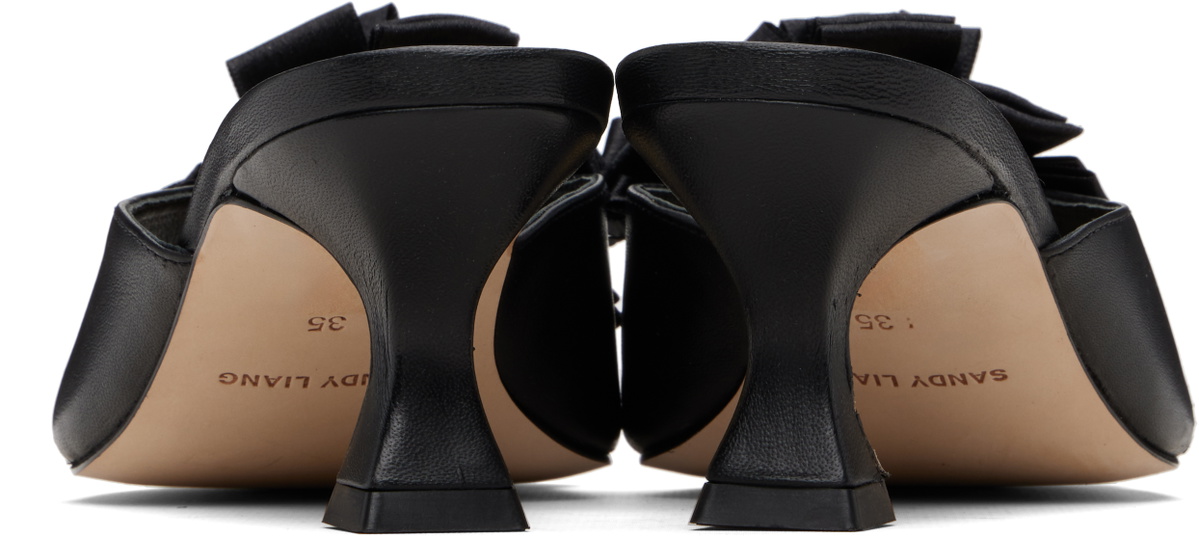 Sandy Liang Black Celebration Mule Heels