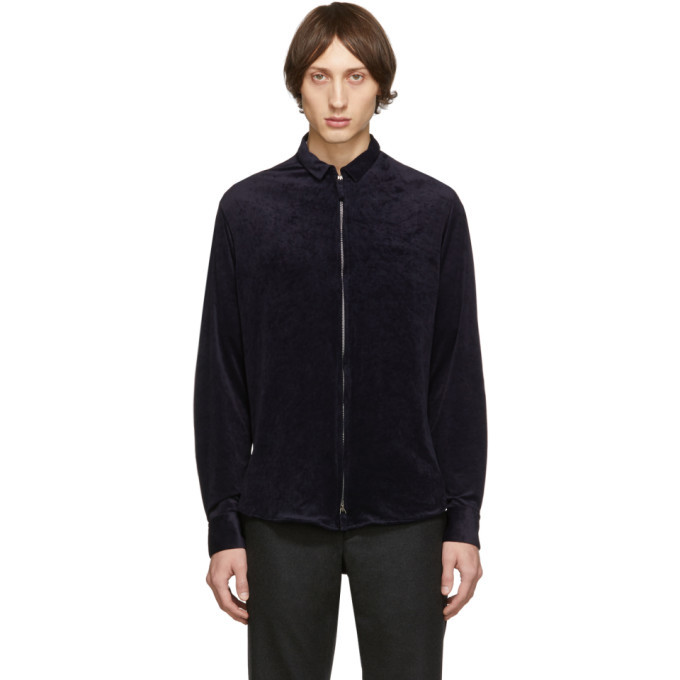 Photo: Giorgio Armani Navy Velvet Zip Shirt