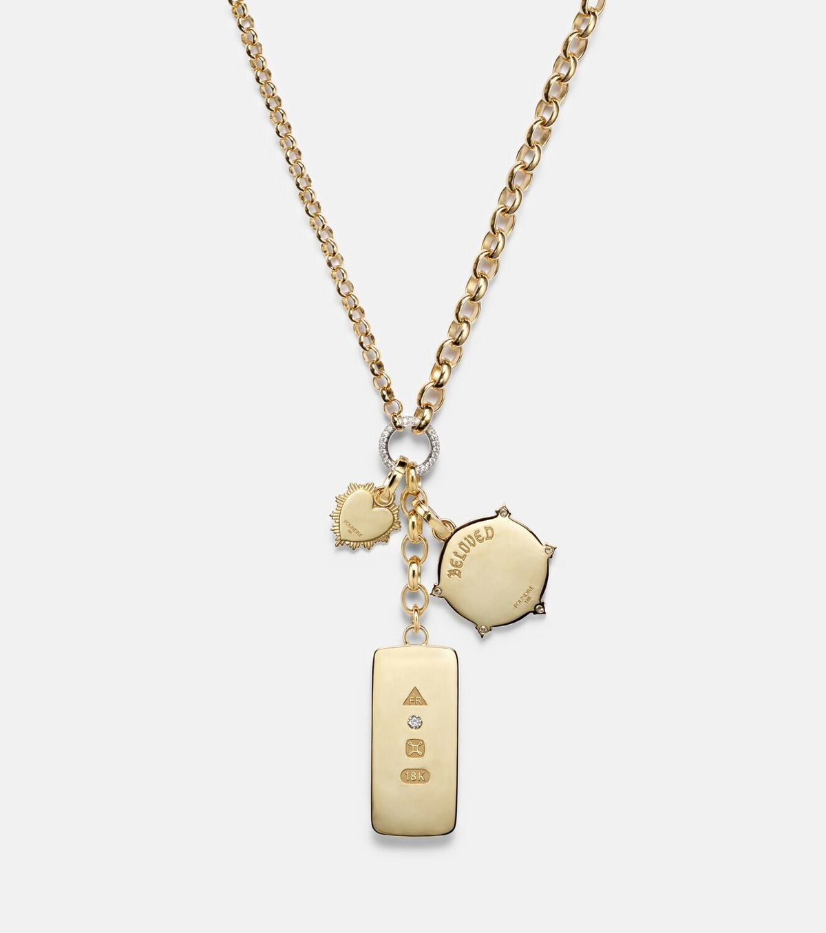 FoundRae Promise 18kt gold pendant necklace with diamonds