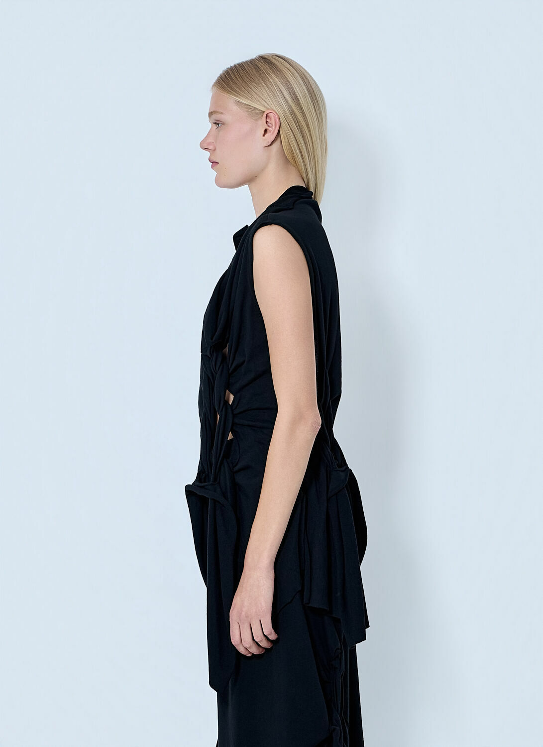 Yohji Yamamoto High Twisted French Terry Braided Top