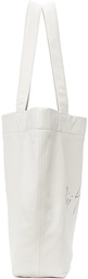 Yohji Yamamoto White 'discord' Logo Tote