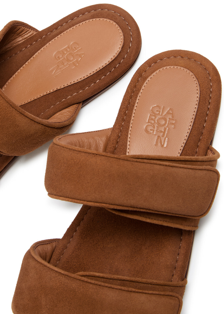 Gia Borghini Julianne Suede Sandals Brown