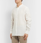 Ermenegildo Zegna - Grandad-Collar Mélange Linen Shirt - White