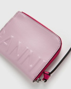 Ganni Banner Zip Around Card Holder Pink - Womens - Wallets