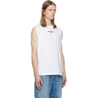 BALMAIN White 'Balmain Paris' Embroidered Tank Top