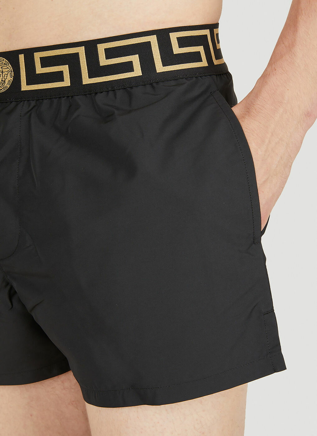 Greca-print swim shorts, Versace