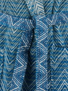 Missoni stone Blue Bathrobe With Hood And All-over Zigzag Motif In Cotton Home