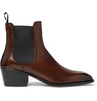 TOM FORD - Webster Burnished-Leather Chelsea Boots - Men - Brown